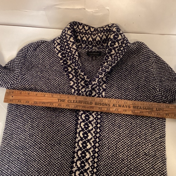 Lucky Brand Blue and White Open Long Cardigan Sweater Women’s Small - Picture 7 of 11